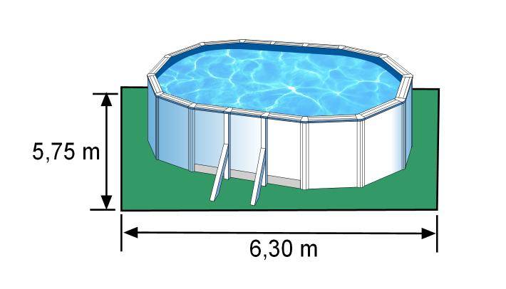 Gre Pools - Piscine ovale acier 6,34m x 3,99m x H: 1,22m - Filtration à cartouche - Renfort apparents Gre Pools - Image 9