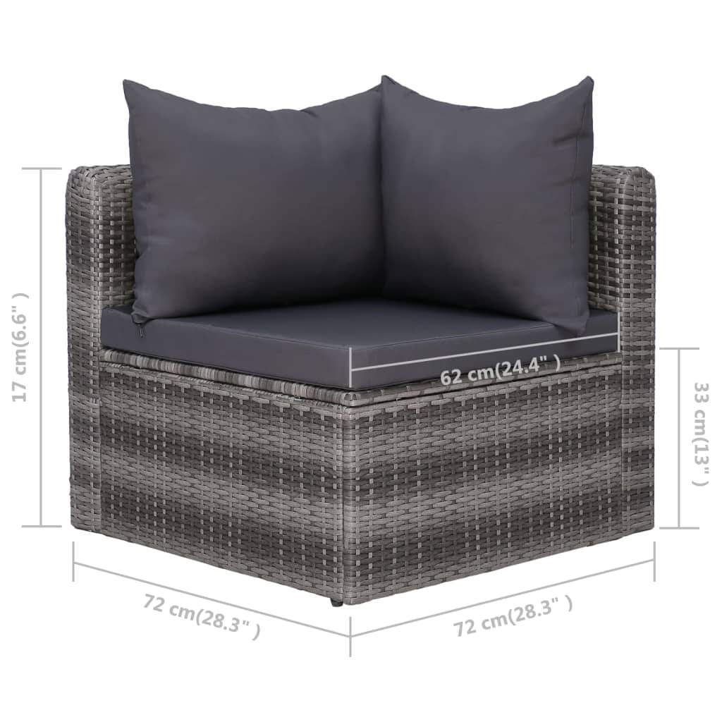 Helloshop26 - Salon de jardin meuble d'extérieur ensemble de mobilier 10 pièces avec coussins résine tressée gris - Image 8