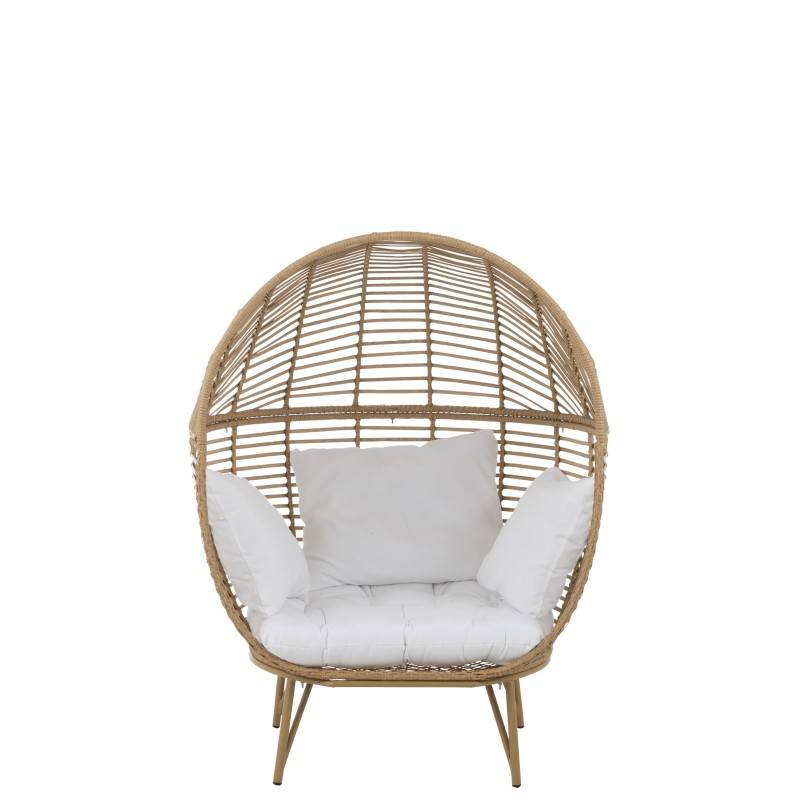 Chaise Lounge Ovale Acier Naturel - J-Line - Image 1