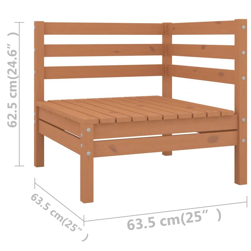 Helloshop26 - Salon de jardin meuble d'extérieur ensemble de mobilier 11 pièces bois de pin massif marron miel - Image 4