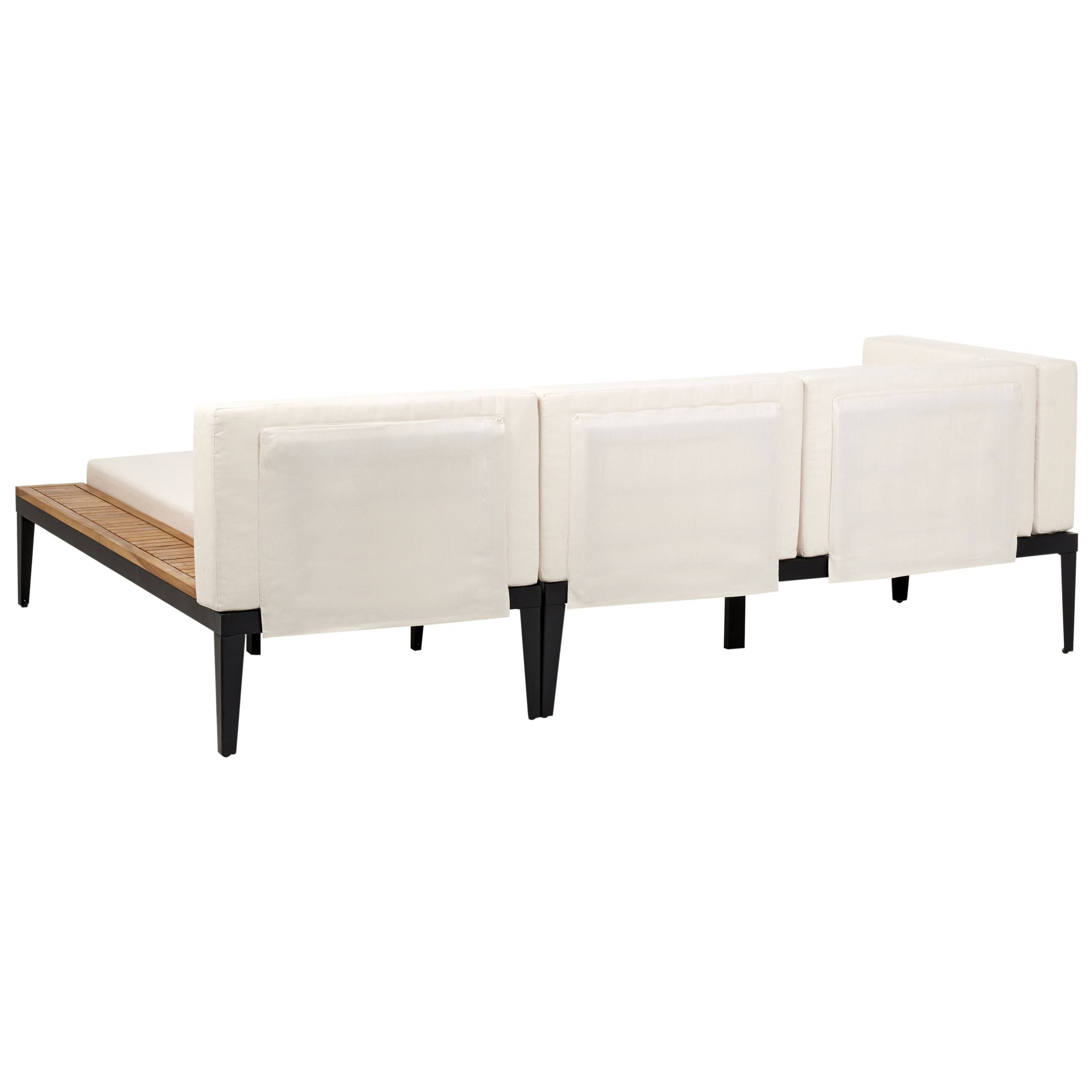 Canapé d'angle en bois avec table basse - Image 4