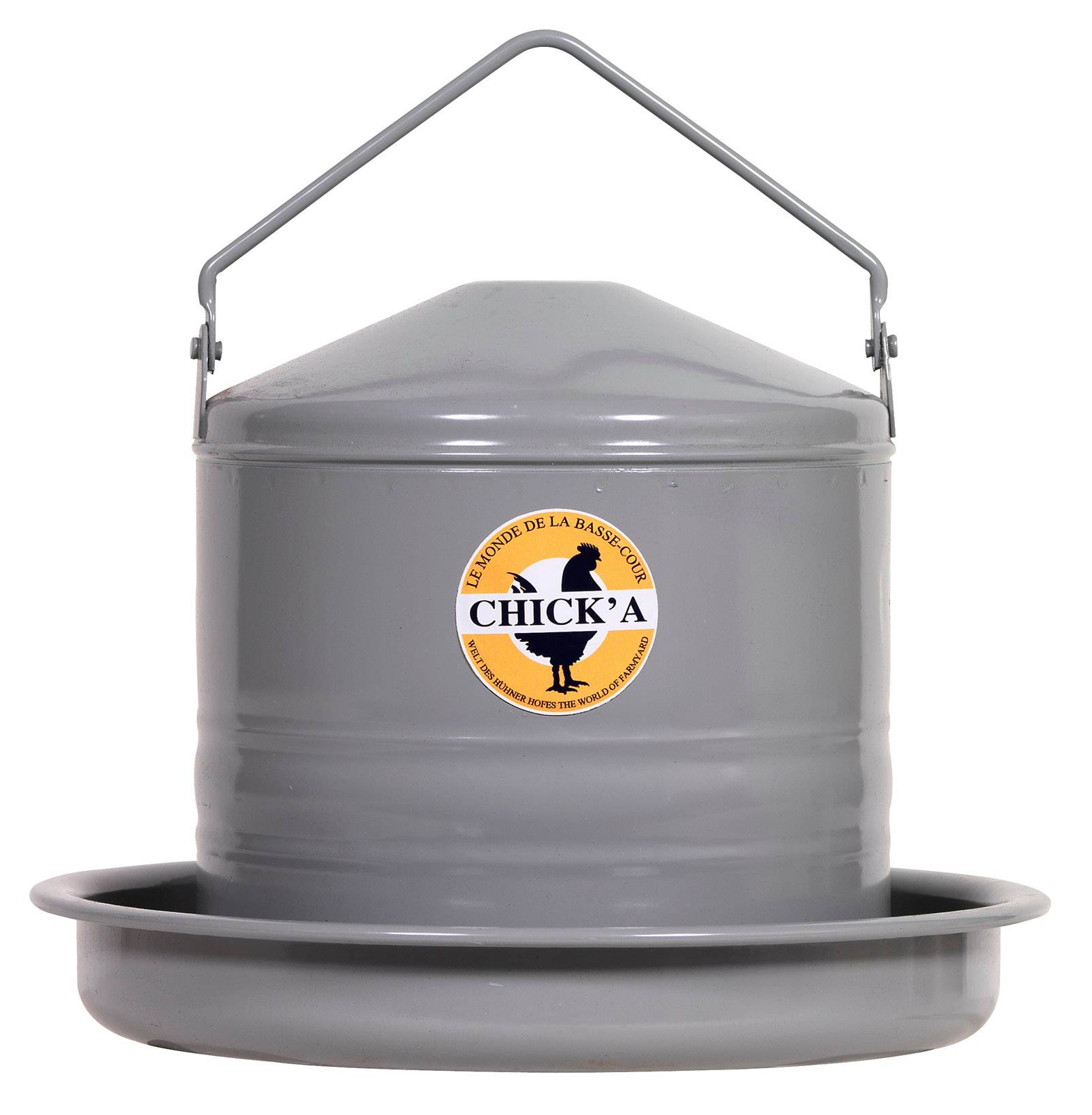 Chick'a - Abreuvoir en métal gris, 3 L - Image 1