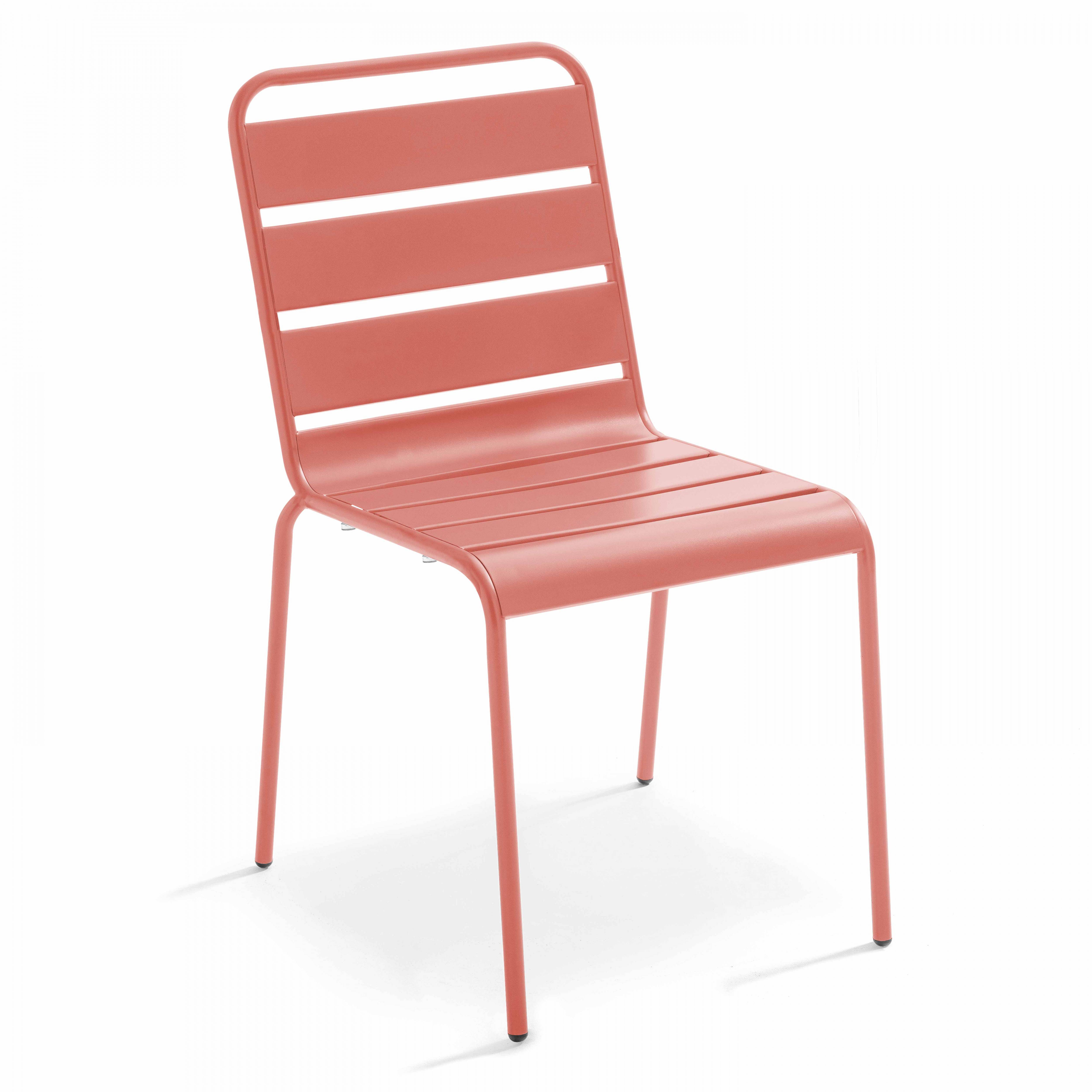 Oviala - Ensemble table de jardin carrée et 2 chaises métal argile Palavas - Oviala - Image 6