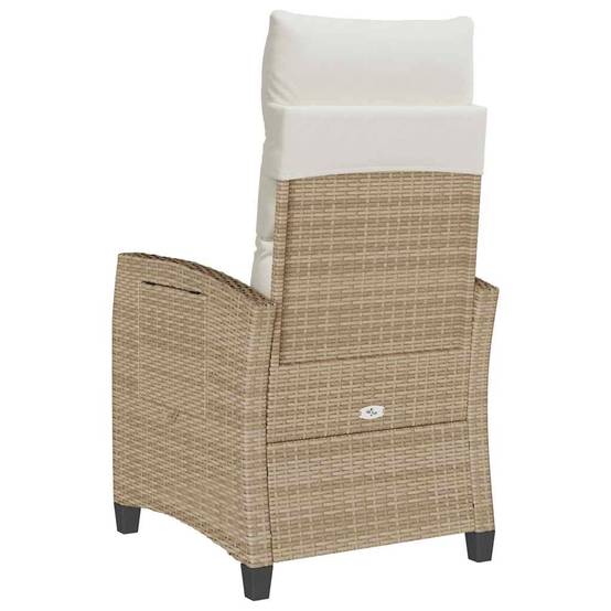 PANGIVO - Chaise de jardin inclinable avec table d'appoint beige polyrotin 65 x 58 x 94 cm, Poids :13.55kg - PANGIVO - Image 7