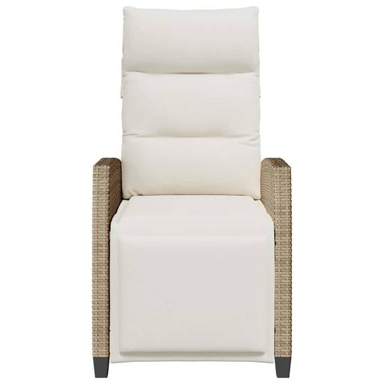 PANGIVO - Chaise de jardin inclinable avec table d'appoint beige polyrotin 65 x 58 x 94 cm, Poids :13.55kg - PANGIVO - Image 5