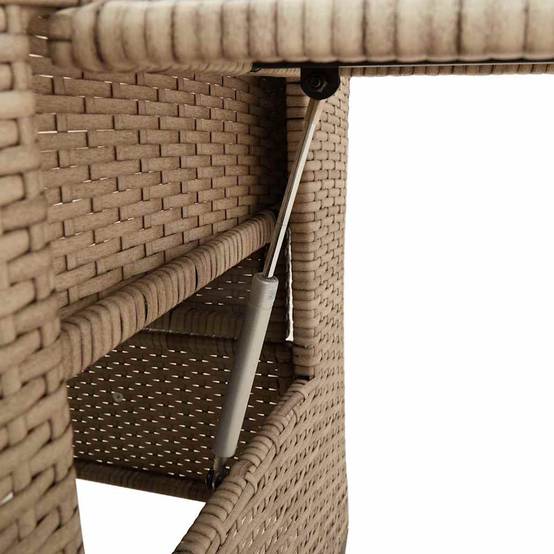 PANGIVO - Chaise de jardin inclinable avec table d'appoint beige polyrotin 65 x 58 x 94 cm, Poids :13.55kg - PANGIVO - Image 9