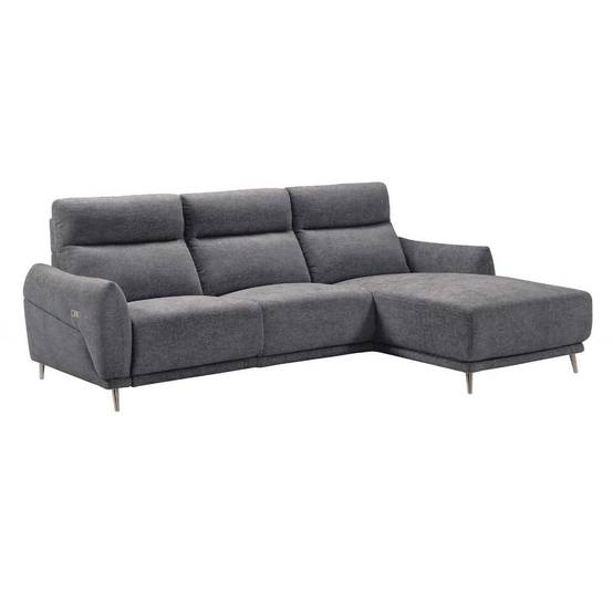 Canapé 3 Places Avec Méridienne - 175 X 129 X 90 Cm - Avec Rangement 2 Oreillers Coton Lin Gris Fonce Canapé 3 Places Avec Méridienne - 175 X 129 X 90 Cm - Avec Rangement 2 Oreillers Coton Lin Gris Fonce