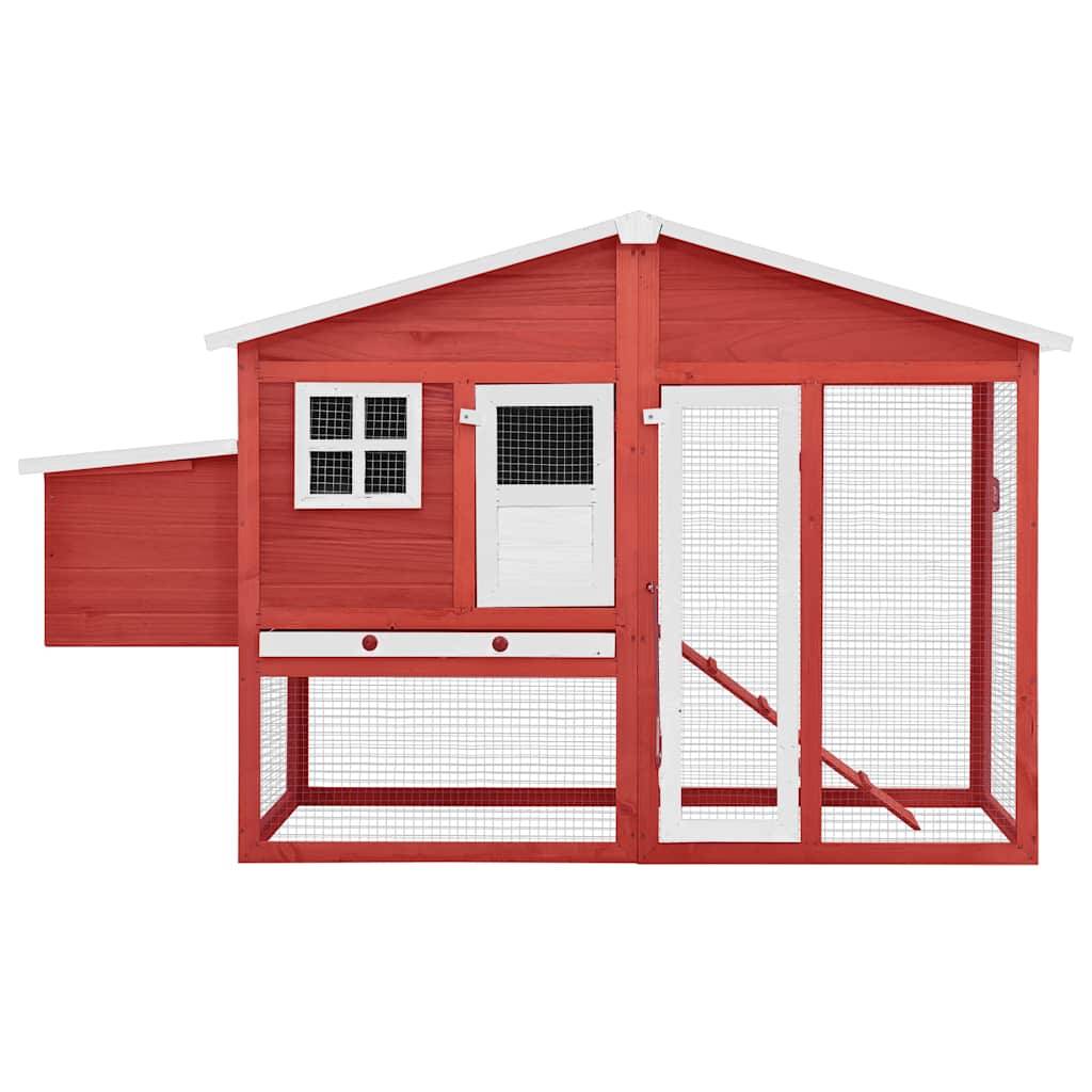ComfortXL - Grand poulailler bois de sapin avec nichoir et parc extérieur Rouge – ComfortXL Outdoor Living - Image 3