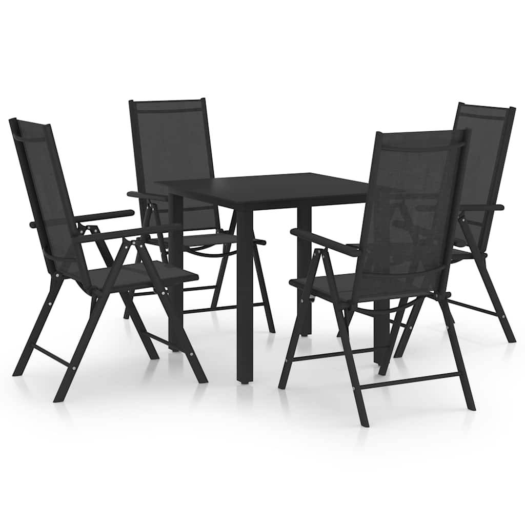 Vidaxl - Ensemble à manger de jardin 5 pcs-Salons de jardin Aluminium Noir