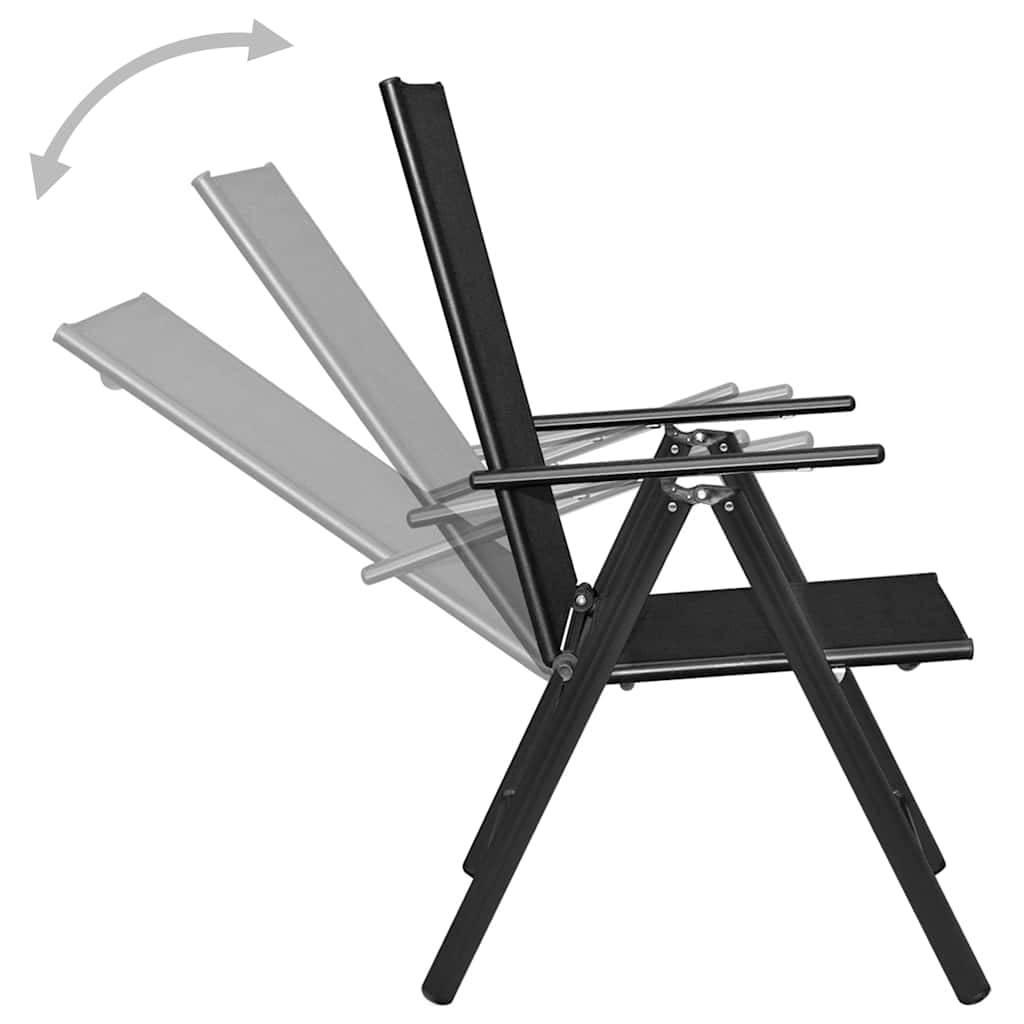 Vidaxl - Ensemble à manger de jardin 5 pcs-Salons de jardin Aluminium Noir - Image 8