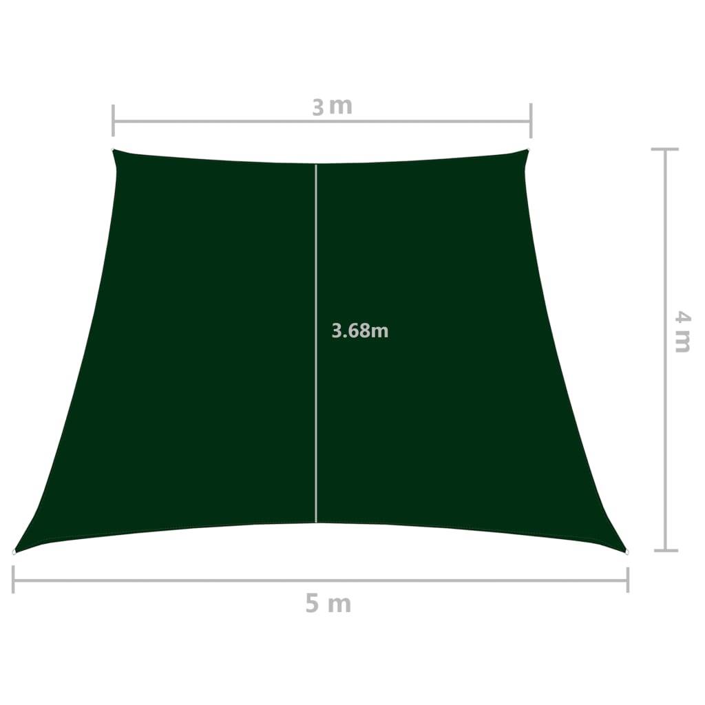 Helloshop26 - Voile toile d'ombrage parasol tissu oxford trapèze 3/5 x 4 m vert foncé - Image 6