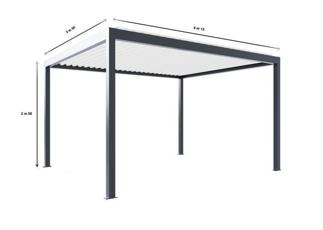 Pergola Bioclimatique Aluminium Autoportante Motorisée Éclairée 4x3,5 Anthracite SV ORIAL France - Image 2