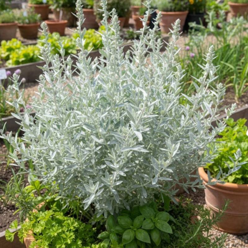 Armoise blanche à fleurs Blanche/ - feuillage Persistant - Lot de 5 godets