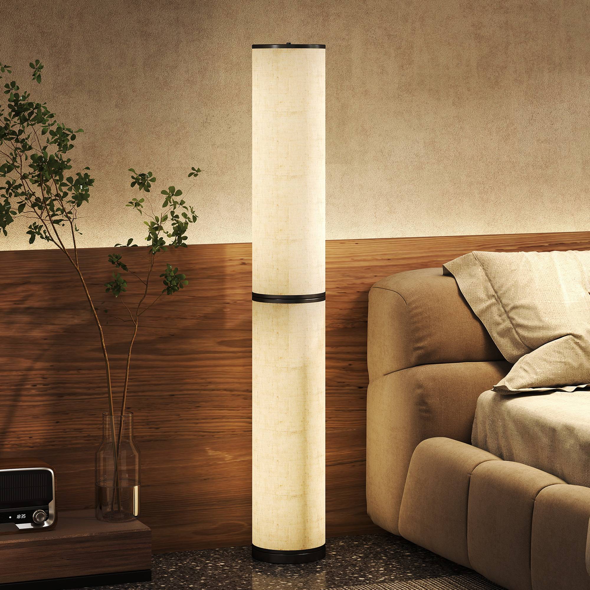Lampadaire beige salon teinte lumineuse ajustable télécommande magnétique et minuterie - Image 3