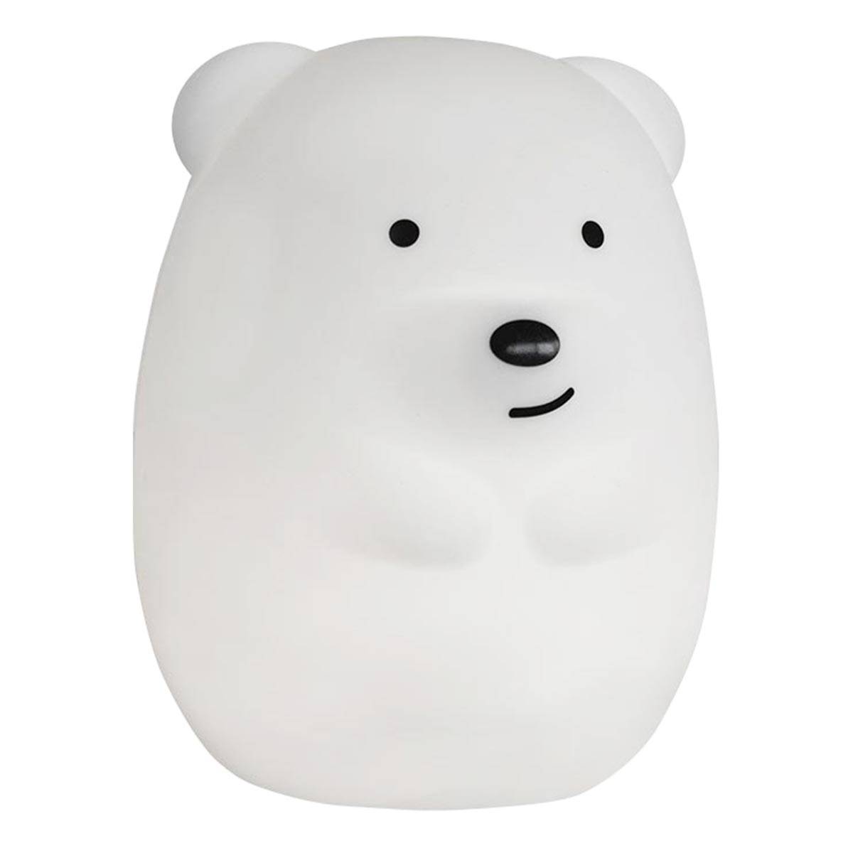 Lumisky - Veilleuse bébé ours sans fil touch LED TEDDY Blanc Silicone H19CM - Image 1