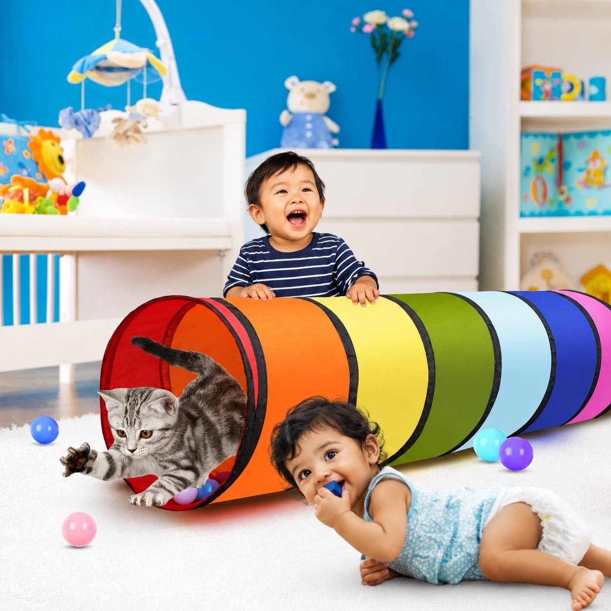 Tunnel de Jeu Pop-Up Pliable Intérieur Extérieur Sécurité Enfants - Image 6