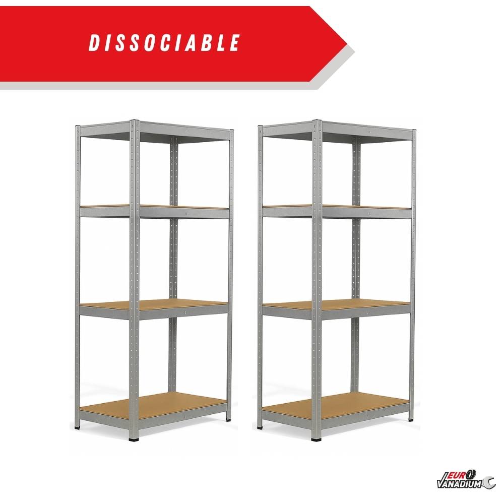 Étagère de garage métallique robuste 160x160cm : charge lourde, modulable, facile à monter 30 cm Gris - Image 7