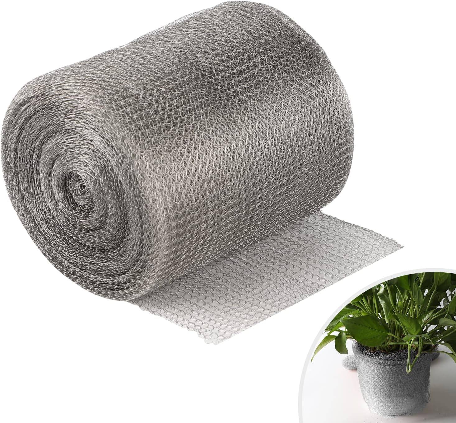 Maille en acier inoxydable, double couche, bouche-trous et fissures, barrière de protection pour plantes de jardin, 12,7 cm x 15 m-Lytech - Image 1
