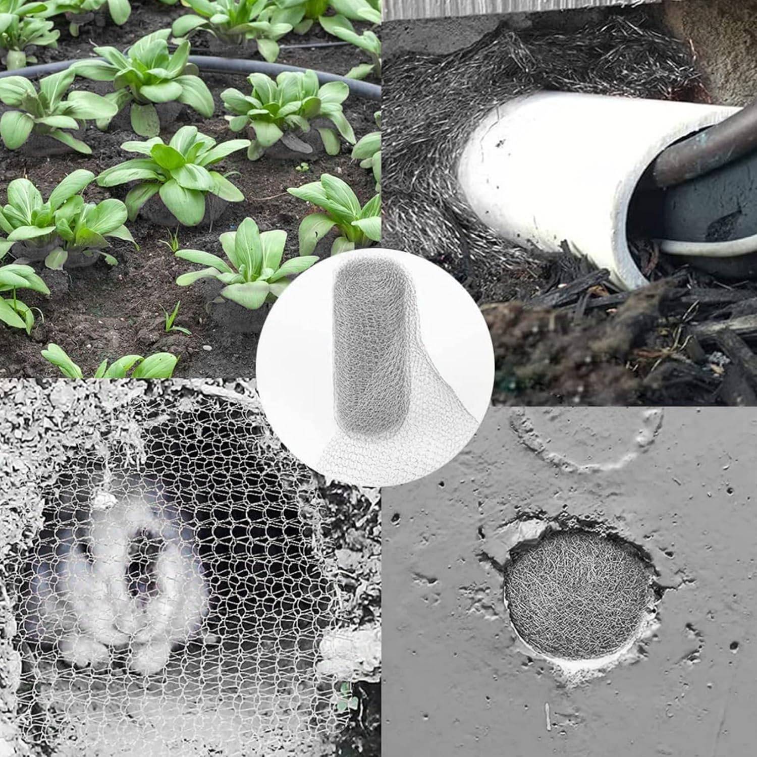Maille en acier inoxydable, double couche, bouche-trous et fissures, barrière de protection pour plantes de jardin, 12,7 cm x 15 m-Lytech - Image 5