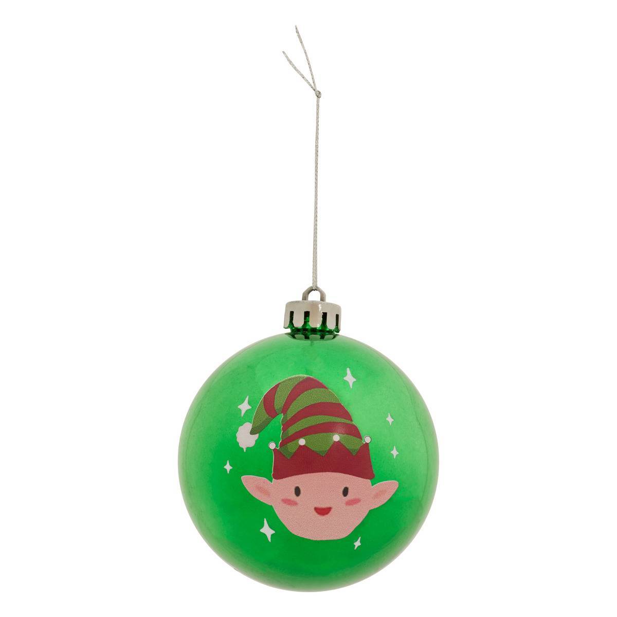 Feeric Christmas - Boule de Noël en plastique lutin vert D. 80 mm - Feeric Lights & Christmas - Image 1