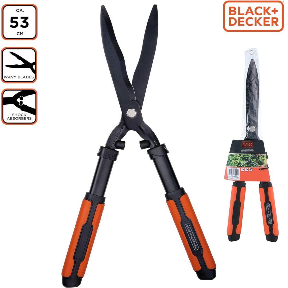 Cisaille de jardin Lames ondulées 53cm Tampon anti chocs Black et Decker - Image 5
