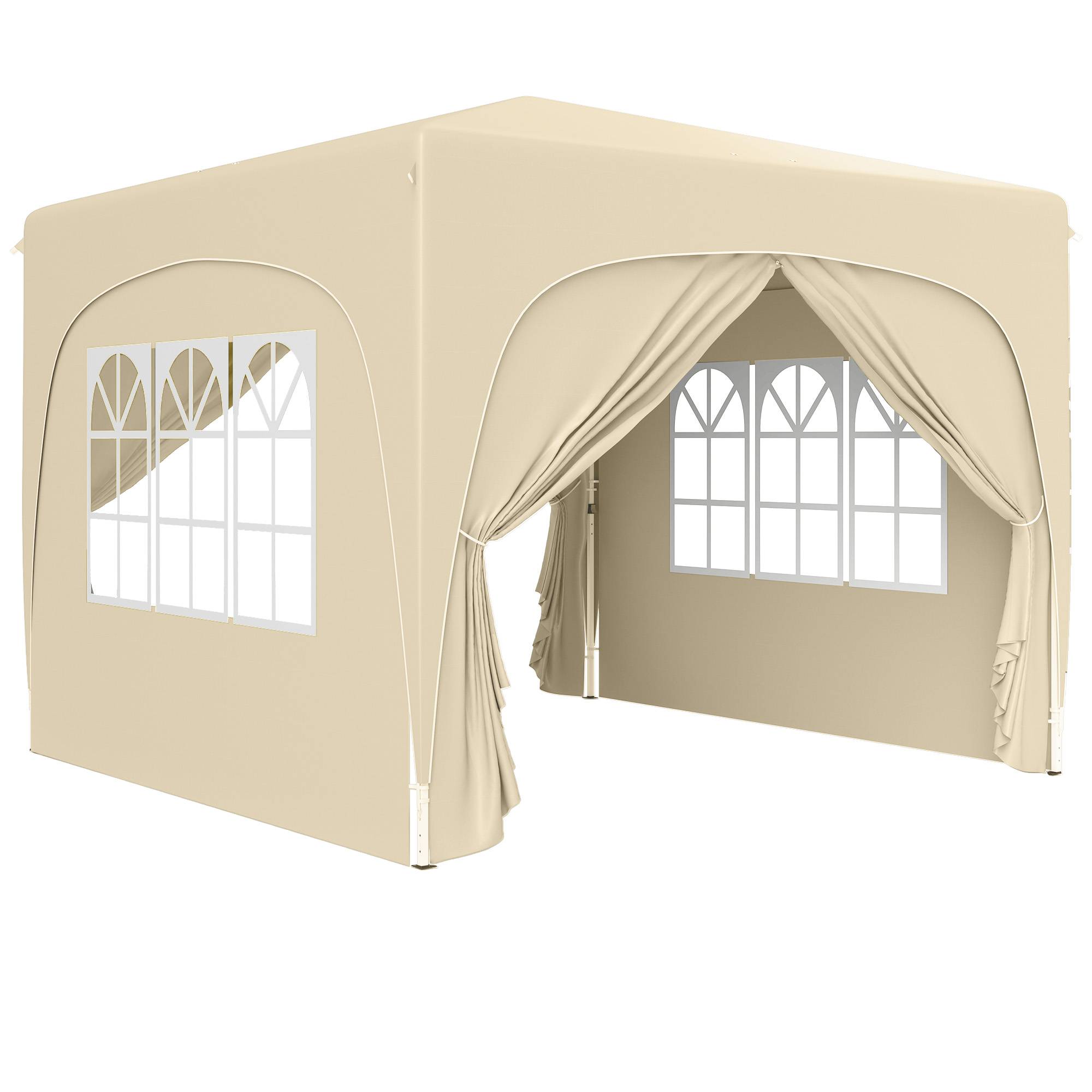 Outsunny - Tonnelle de jardin extérieur 3x3m pliante pop up hauteur réglable sac de transport protection UPF50+ pour camping festival patio sable - Outsunny - Image 1
