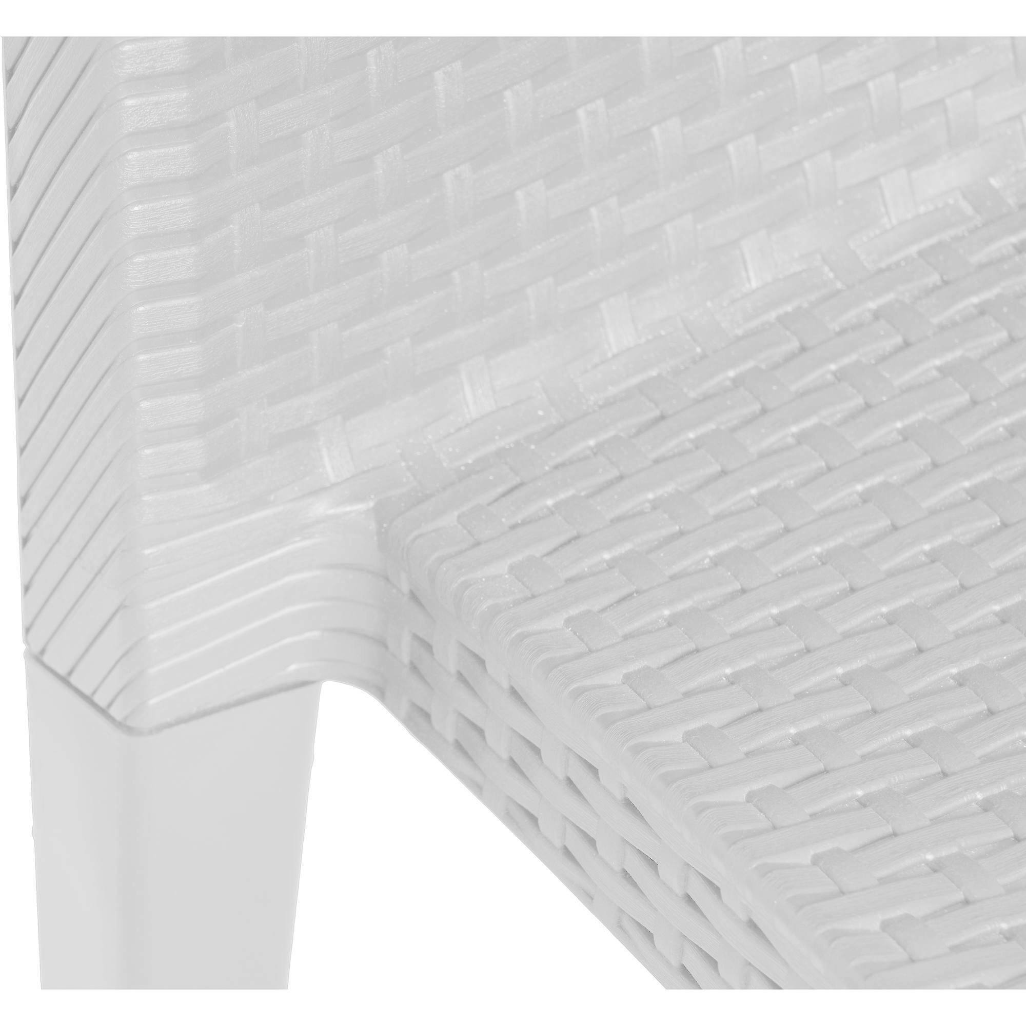 Dmora - Ensemble de 4 chaises d'extérieur Ravenna, Sièges de jardin, Chaise de table à manger, Fauteuil d'extérieur effet rotin, 55x48h86 cm, Blanc - Dmora - Image 5