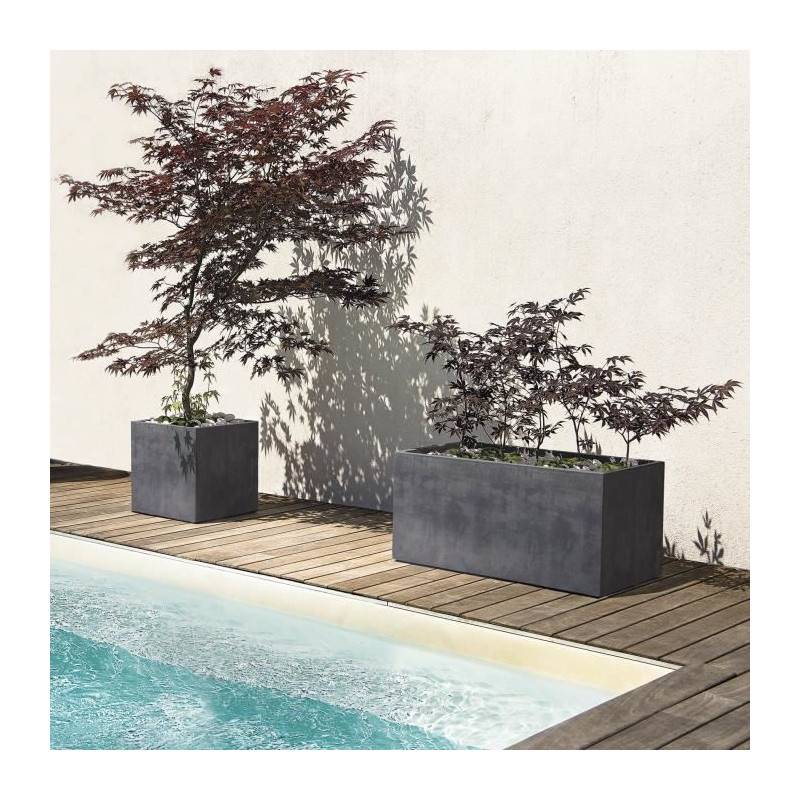 Deroma - Pot De Fleur Cube - Deroma - Millennium R - Anthracite - A Réserve D'eau- 39 Cm - Image 3