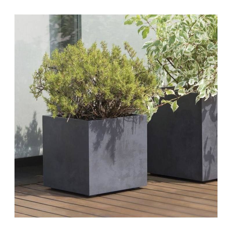 Deroma - Pot De Fleur Cube - Deroma - Millennium R - Anthracite - A Réserve D'eau- 39 Cm - Image 4