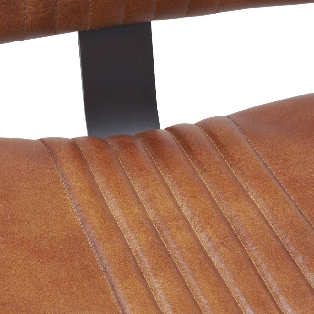 Aubry Gaspard - Tabouret barbier en cuir de buffle et métal - Image 3