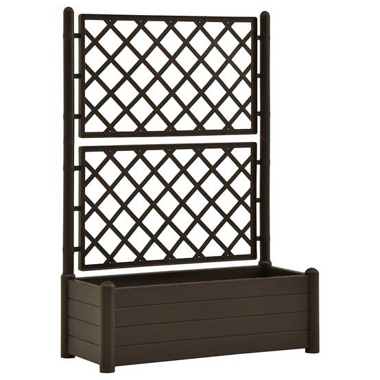ComfortXL - Grande jardinière 90L avec treillis brise-vue pour balcon terrasse jardin Moka – ComfortXL Outdoor Living - Image 2