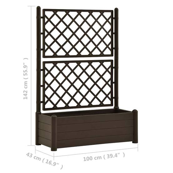 ComfortXL - Grande jardinière 90L avec treillis brise-vue pour balcon terrasse jardin Moka – ComfortXL Outdoor Living - Image 8