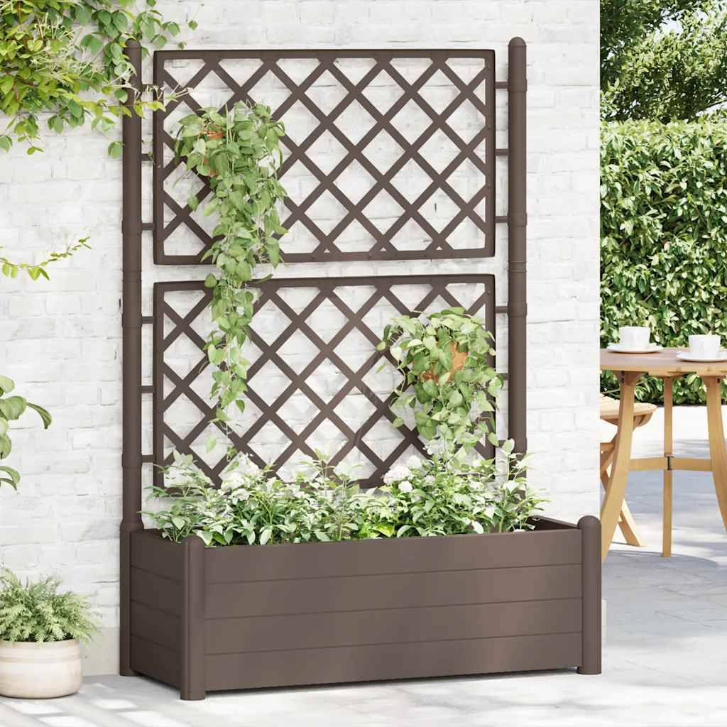 ComfortXL - Grande jardinière 90L avec treillis brise-vue pour balcon terrasse jardin Moka – ComfortXL Outdoor Living - Image 3