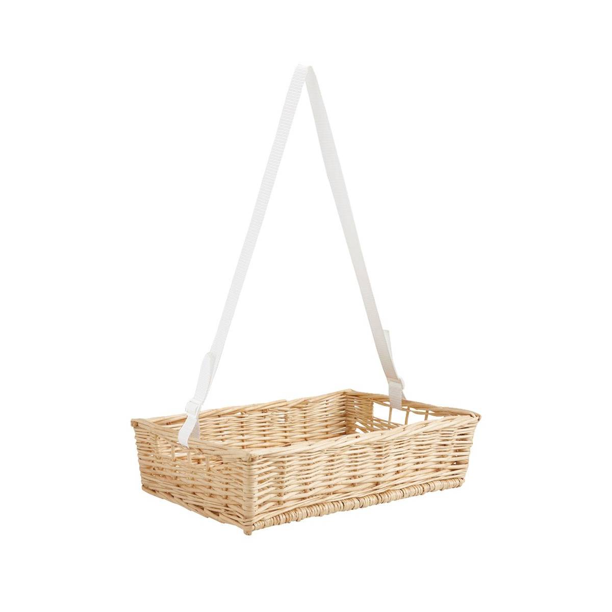 Aubry Gaspard - Manne en osier naturel avec passe-main Panier 60 x 40 cm + sangle ajustable à poser - Image 1