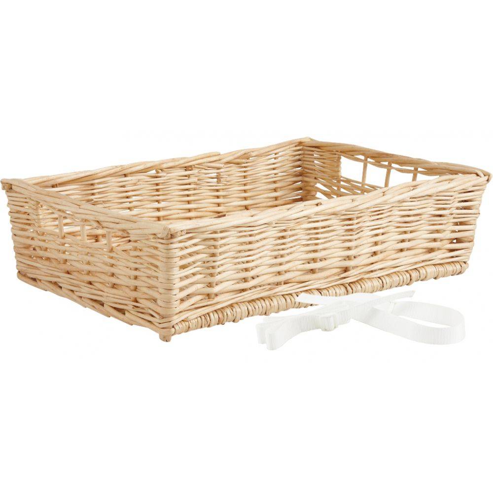 Aubry Gaspard - Manne en osier naturel avec passe-main Panier 60 x 40 cm + sangle ajustable à poser - Image 2
