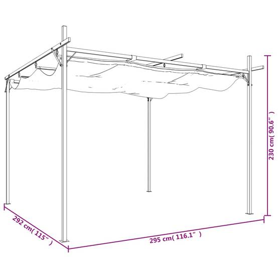 Pergola aluminium et acier crème 295 x 292 x 230 cm - PANGIVO - Image 8