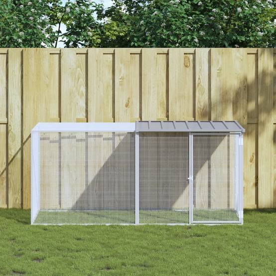 Vidaxl - Poulailler avec toit gris clair 203x98x90 cm acier galvanisé vidaXL 3189044 - Image 1