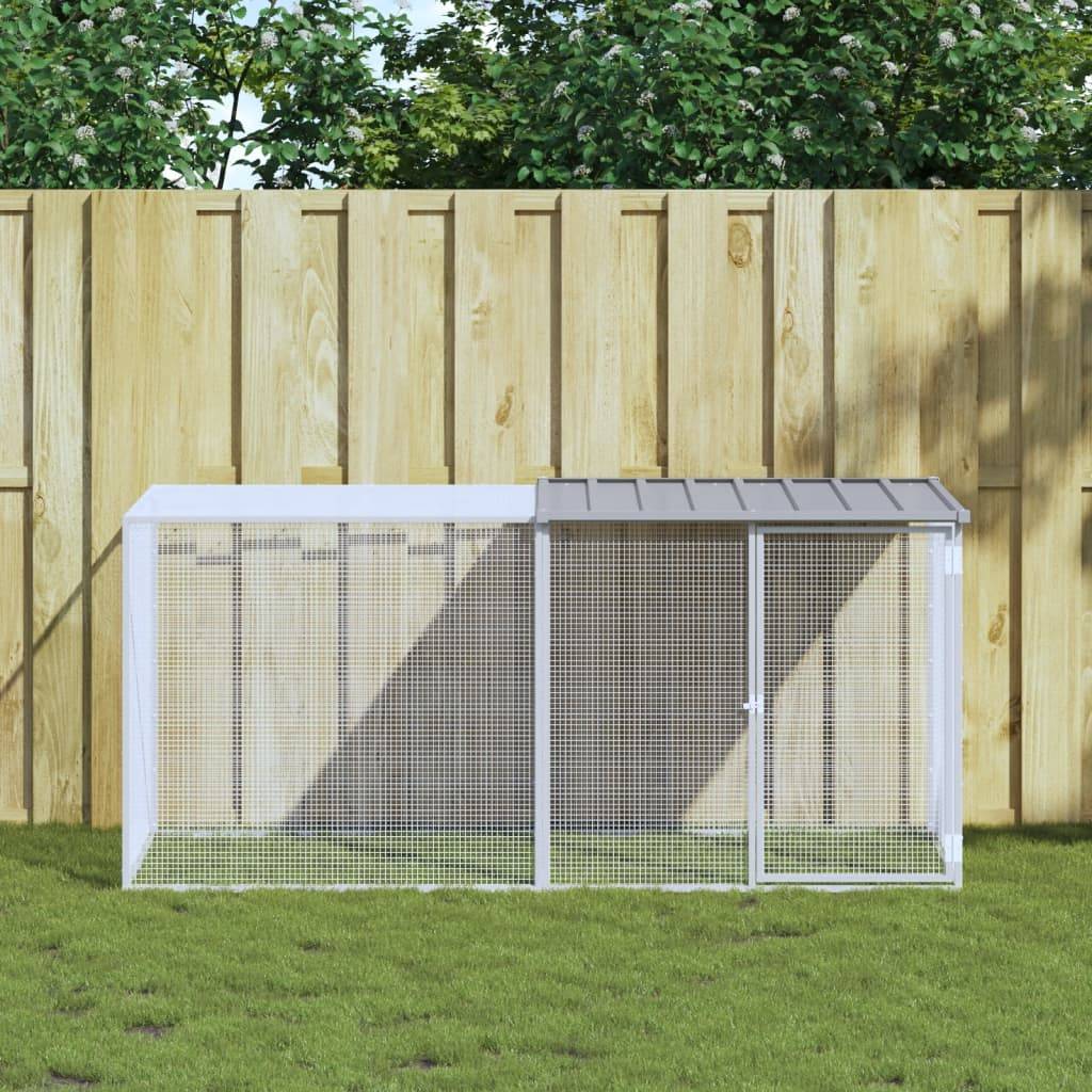 Vidaxl - Poulailler avec toit gris clair 203x98x90 cm acier galvanisé vidaXL 3189044 - Image 1