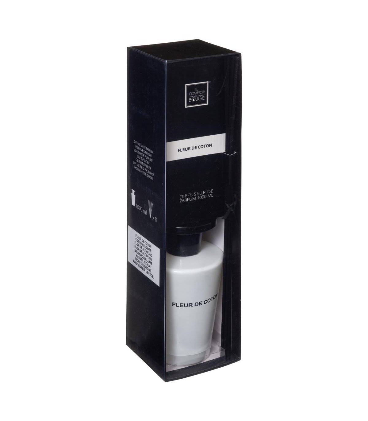 Diffuseur de parfum Fleur de coton 1000 ml avec 8 Bâtonnets - Image 2