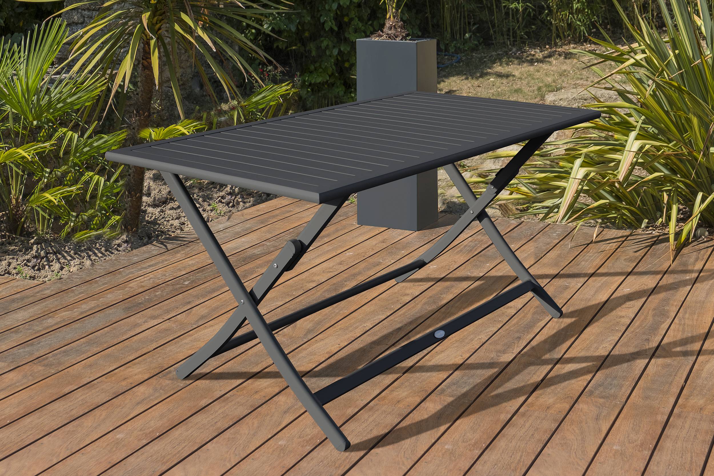 City Garden - Ensemble repas de jardin 4 places en aluminium - Gris anthracite - MARIUS - Image 4