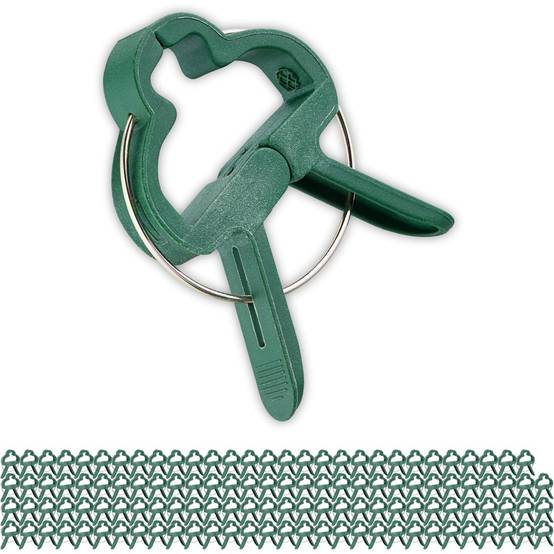 Lot de 120 pinces pour plantes - 4,5 x 6 cm - Fixation tuteurs tomates/orchidées - Living123 - Image 1