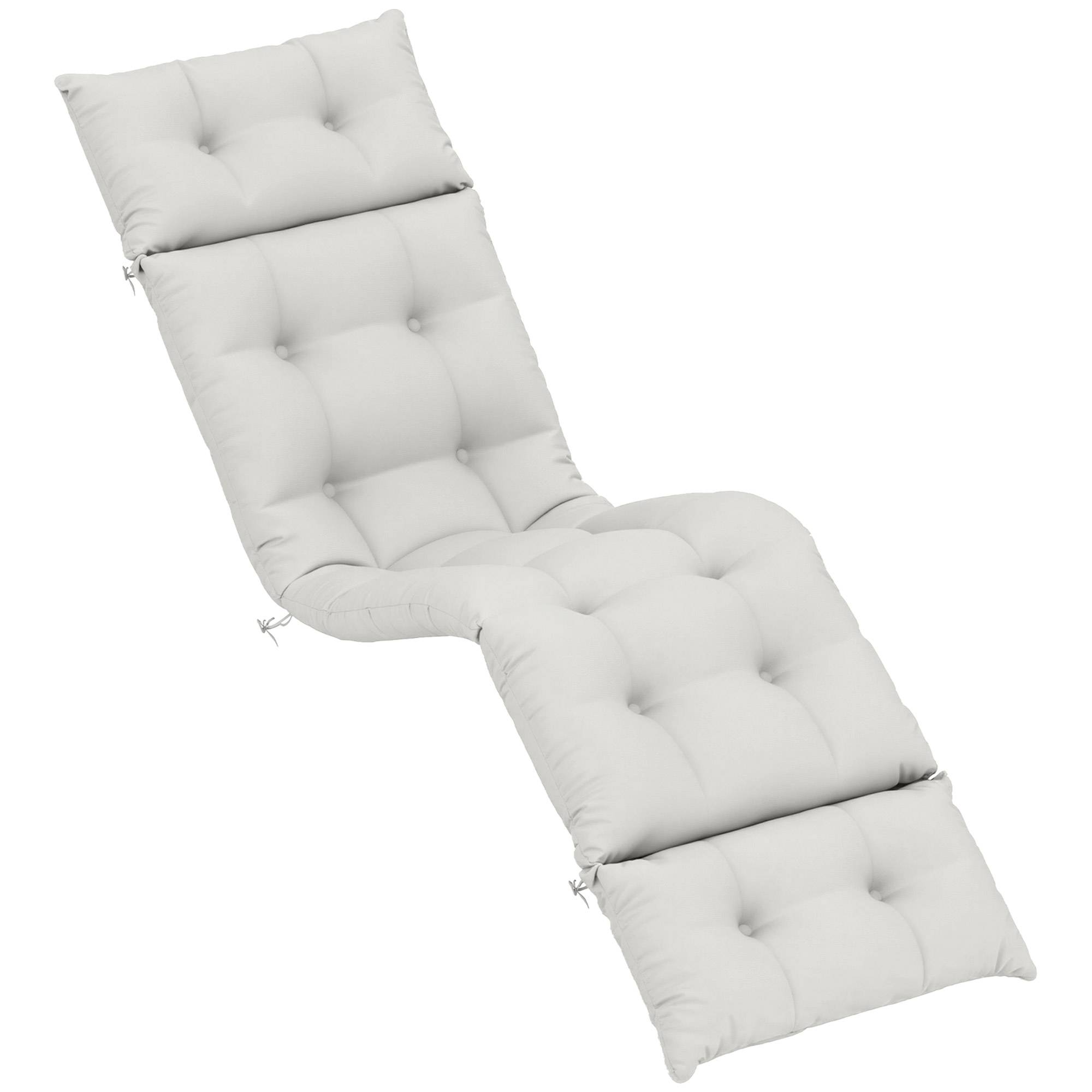 Maison Chic - Coussin bain de soleil épais coussin chaise longue 190 x 56 x 10 cm, UPF20+, matelas transat six attaches, gris clair - Image 1
