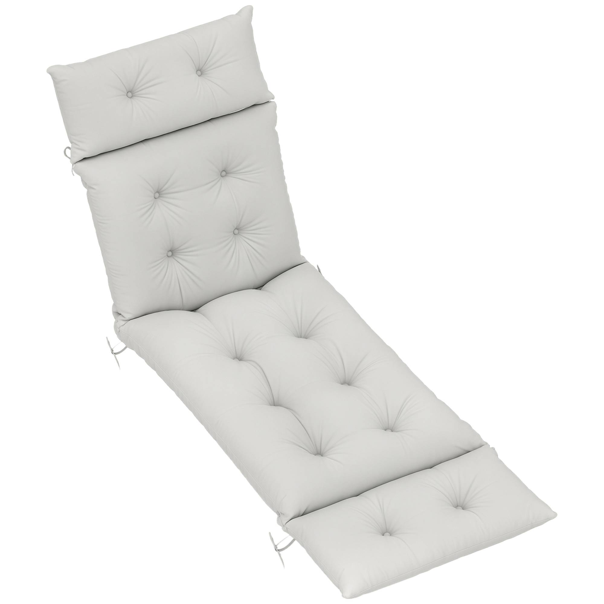 Maison Chic - Coussin bain de soleil épais coussin chaise longue 190 x 56 x 10 cm, UPF20+, matelas transat six attaches, gris clair - Image 3