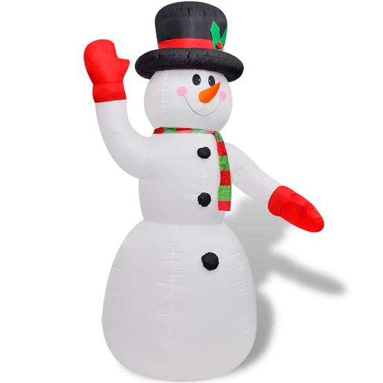 Bonhomme de Neige Gonflable Lumineux LED Décoration Jardin Noël 240cm – ComfortXL Outdoor Living - Image 2