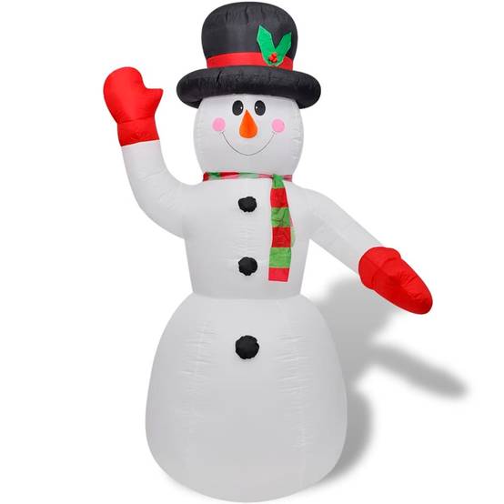 Bonhomme de Neige Gonflable Lumineux LED Décoration Jardin Noël 240cm – ComfortXL Outdoor Living - Image 1