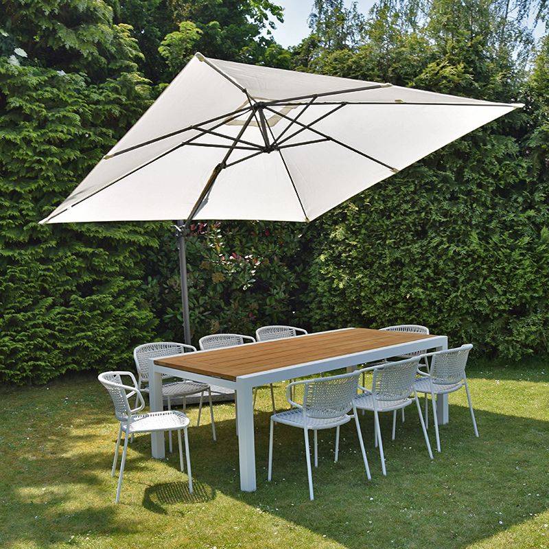 Parasol déporté écru 3x3 m Celestia - Gecko Jardin - Image 1