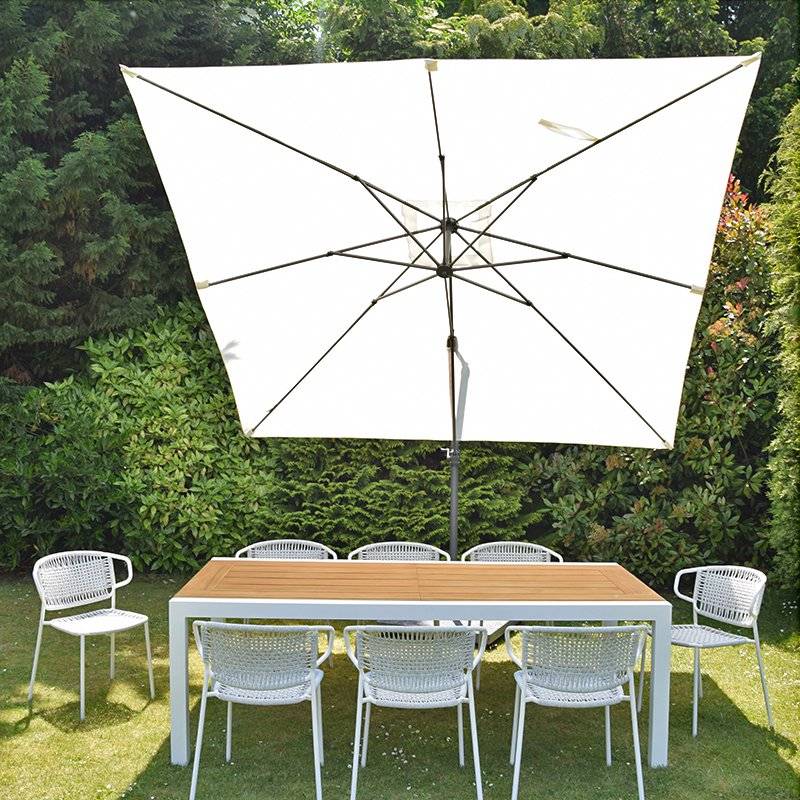 Parasol déporté écru 3x3 m Celestia - Gecko Jardin - Image 7