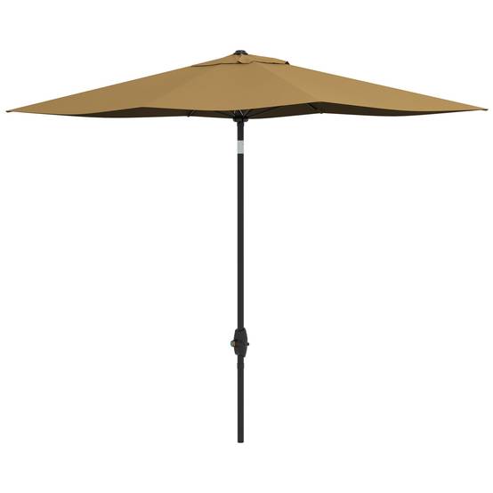 Parasol rectangulaire inclinable 2 x 3 m avec manivelle polyester - 290x200x248cm Aluminium Marron fr348 - Image 2