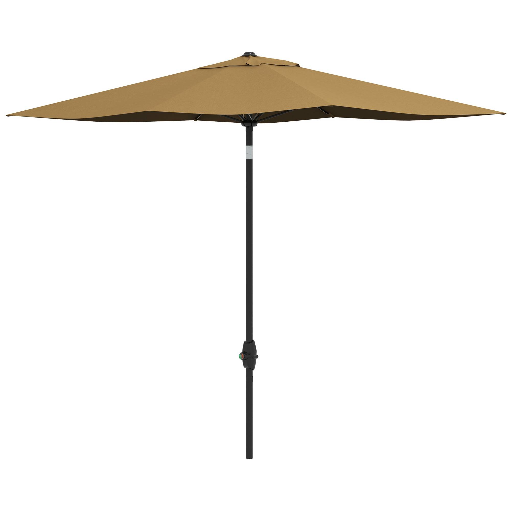Parasol rectangulaire inclinable 2 x 3 m avec manivelle polyester - 290x200x248cm Aluminium Marron fr348 - Image 2