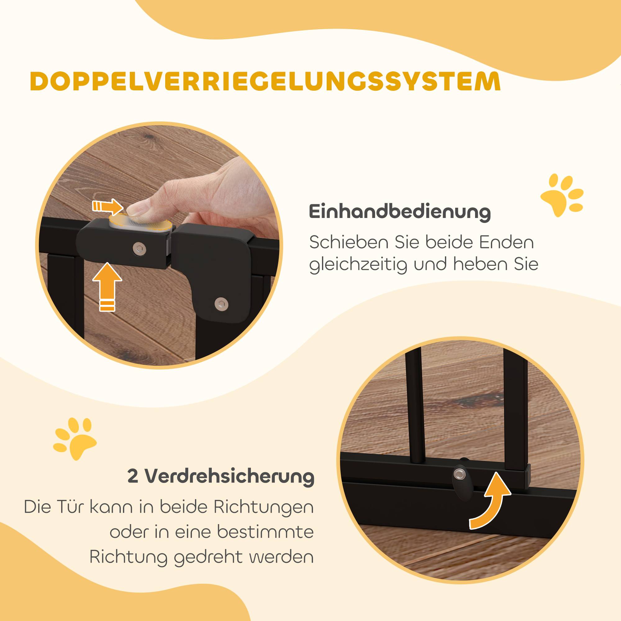 Sans Marque - Barrière pour chien, ouverture bidirectionnelle, fixation murale par boutons, réglable 75-145 cm - Image 7